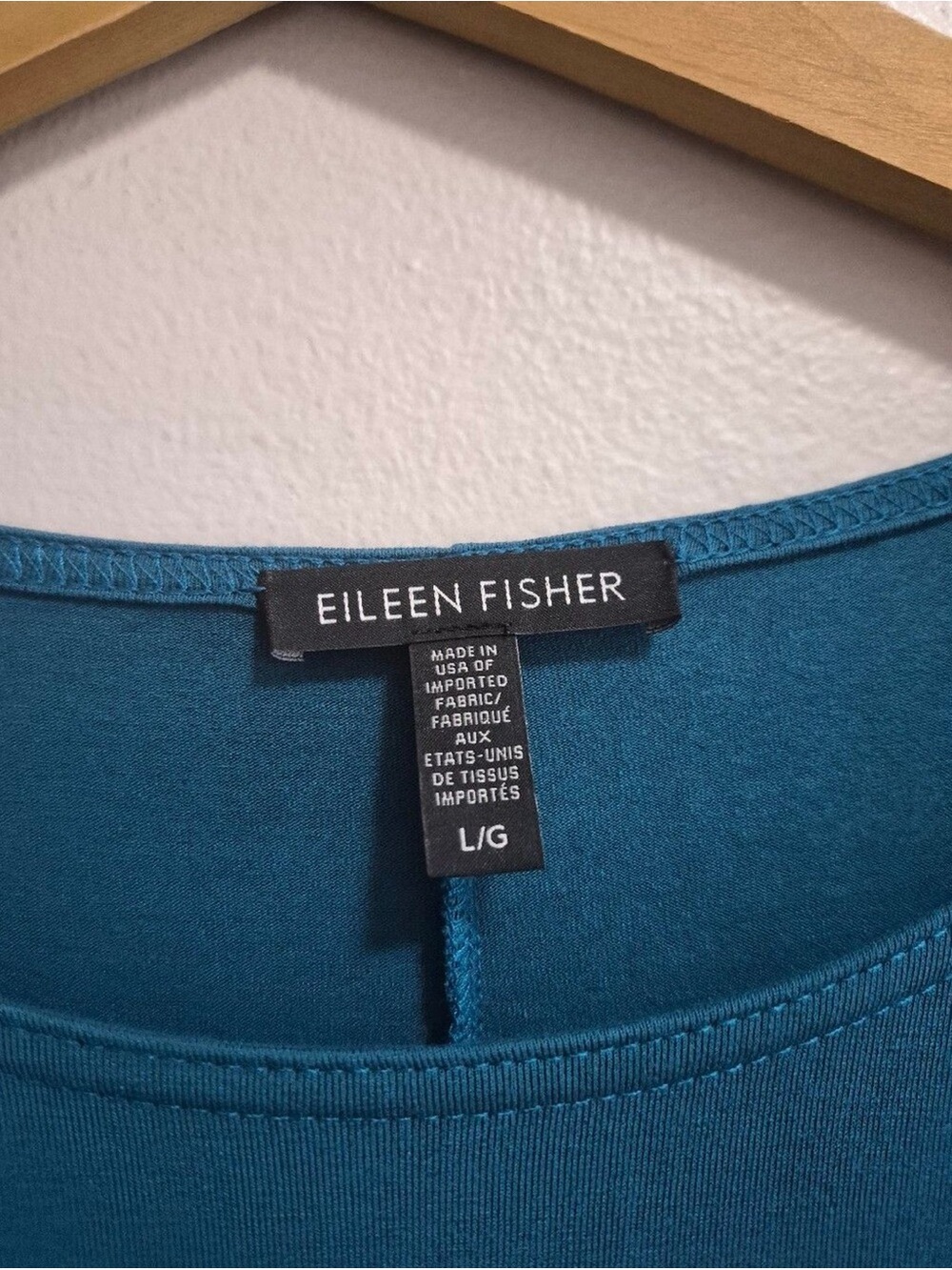 Eileen Fisher Long Blue Teal Jersey Knit Stretchy Tunic Top - Picture 2 of 7